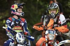 Cody Webb talks with another rider compete at Tennessee Knockout in Knoxville, Tennessee, USA on 14 August, 2020.