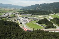 Overview of the Red Bull Ring in Spielberg seen prior to the Moto GP in Austria on August 10, 2019.
