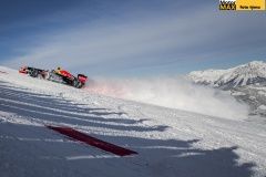 Max Verstappen performs during the F1 Showrun at the Hahnenkamm in Kitzbuehel, Austria on January 14, 2015