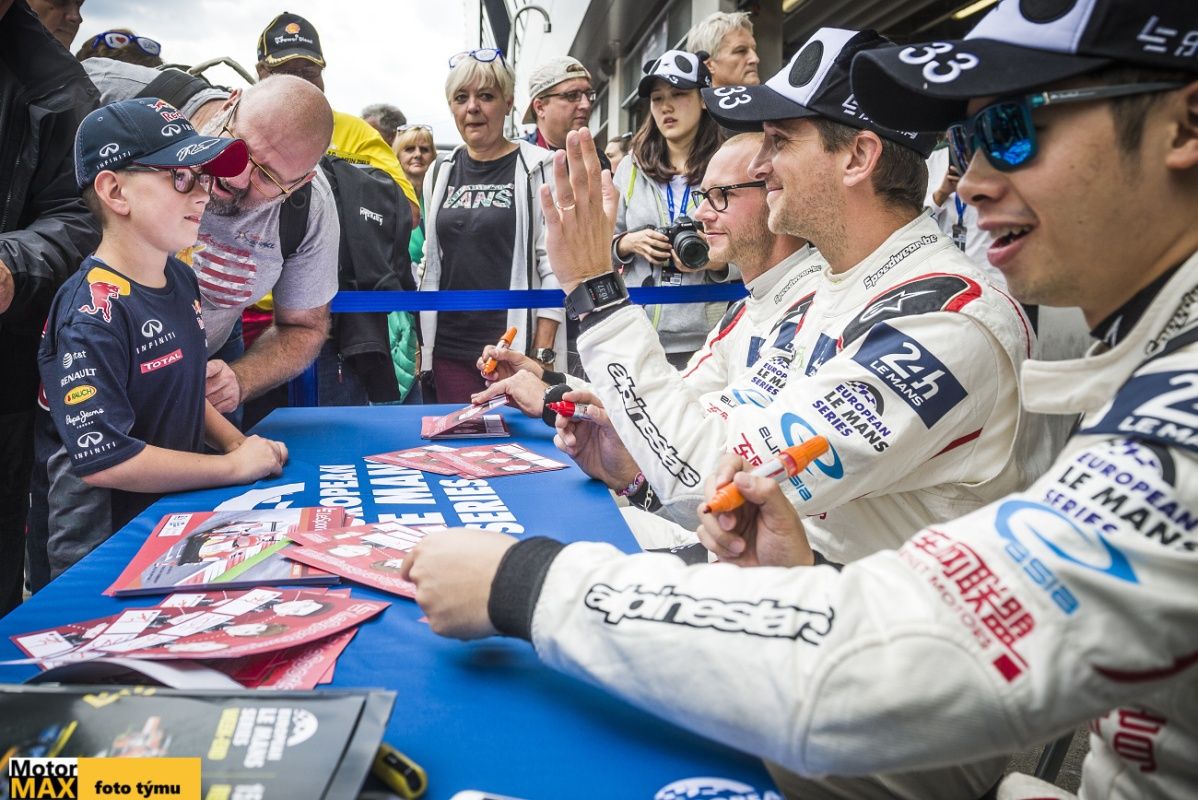 Competitors during the autograph session at the European Le Mans Series 2016 at the Red Bull Ring in Spielberg, Austria on July 17, 2016
