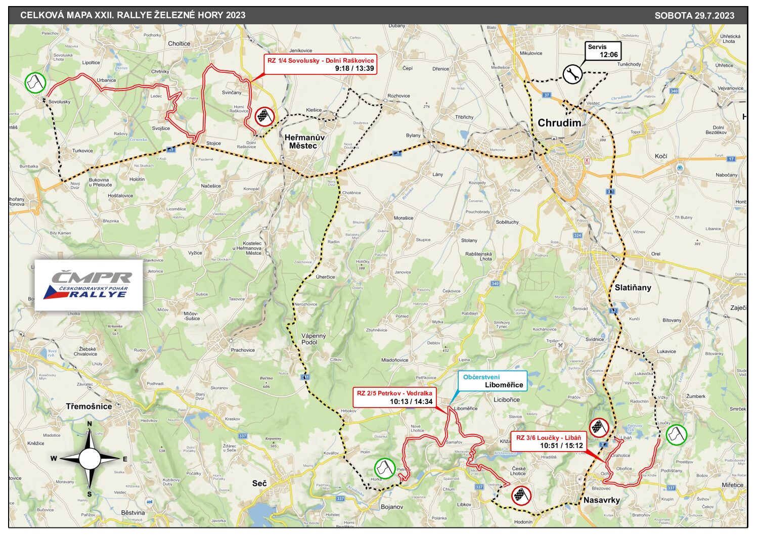 Sobotní Rally Železné hory konečně odtajnila mapy RZ.