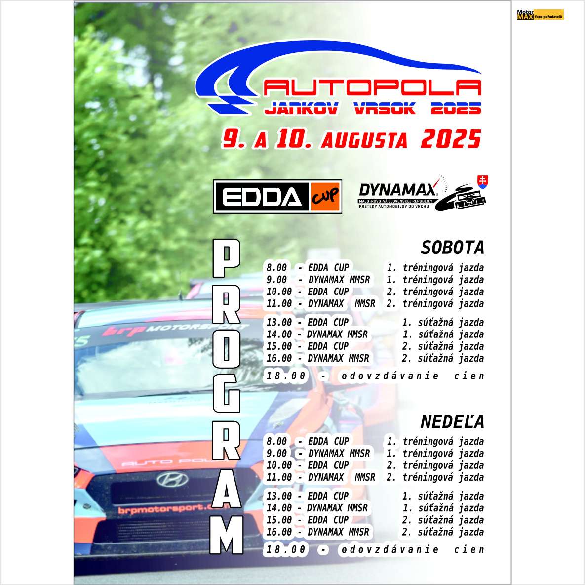 Jankov vŕšok  bude šestým víkendem šampionátu 2025. I s českým Edda cupem.